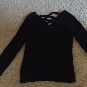 Black sweater with lacy back